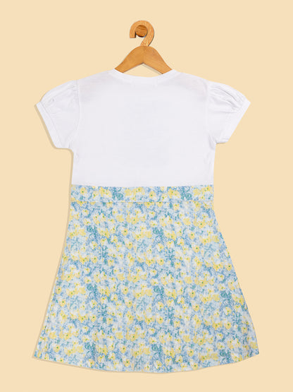 Pampolina  Printed Summer Cotton Dress For Baby Girl-Lemon
