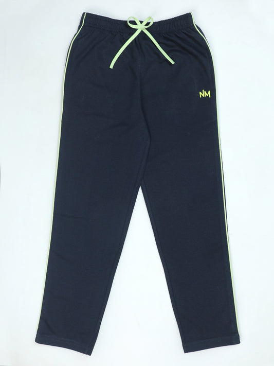 Pampolina Navy Jogger Pants with Lime Green Stripes and Drawstring