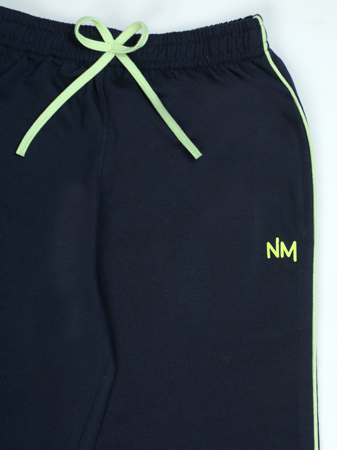 Pampolina Navy Jogger Pants with Lime Green Stripes and Drawstring