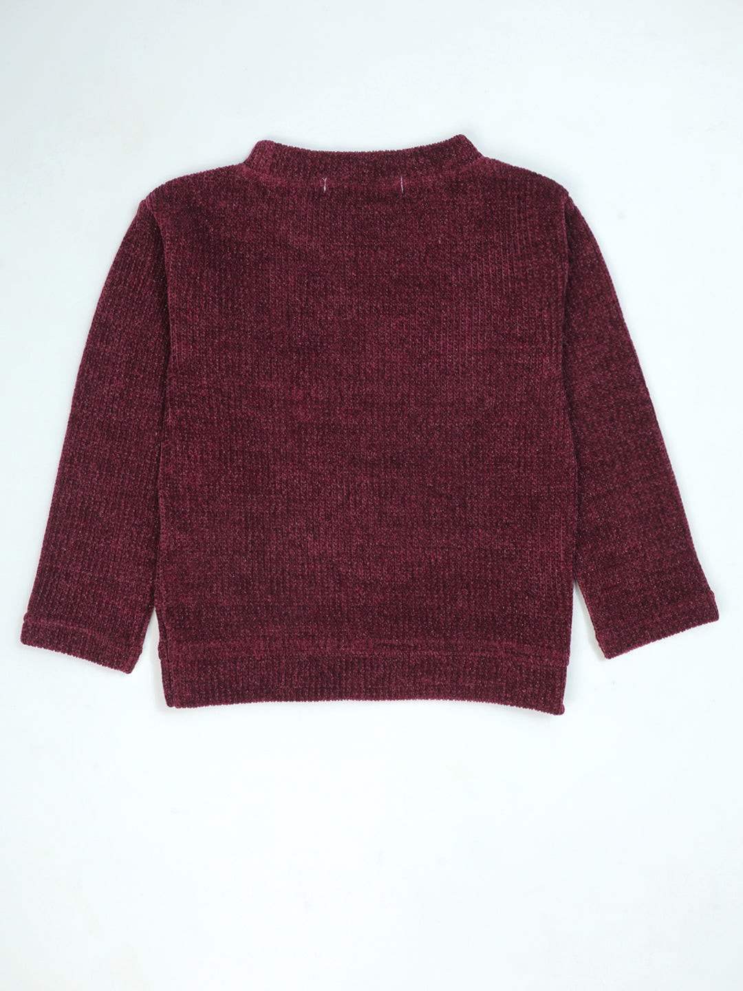 Pampolina Burgundy Sharing Top - Girls' Long Sleeve with Flower Applique