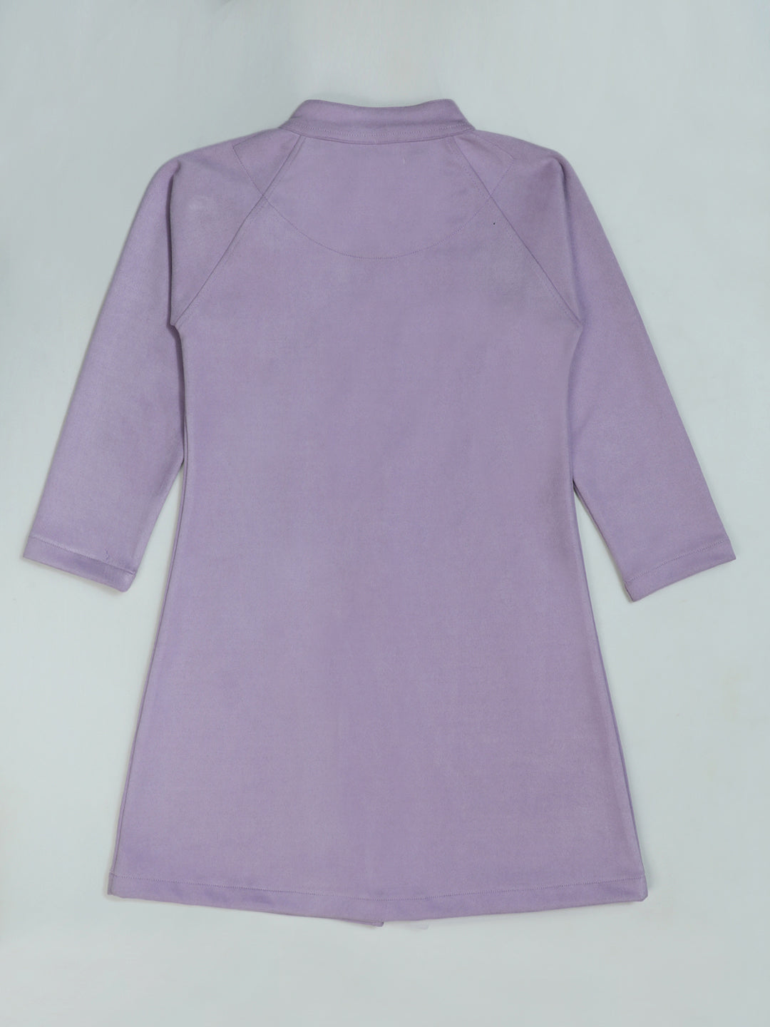 Pampolina Lilac Button-Up Dress - Girls' Long Sleeve with Bow Detail