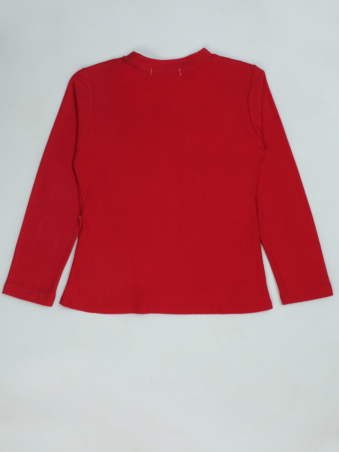 Pampolina Red Long Sleeve  - Girls' Top with Flower & Bow Detail