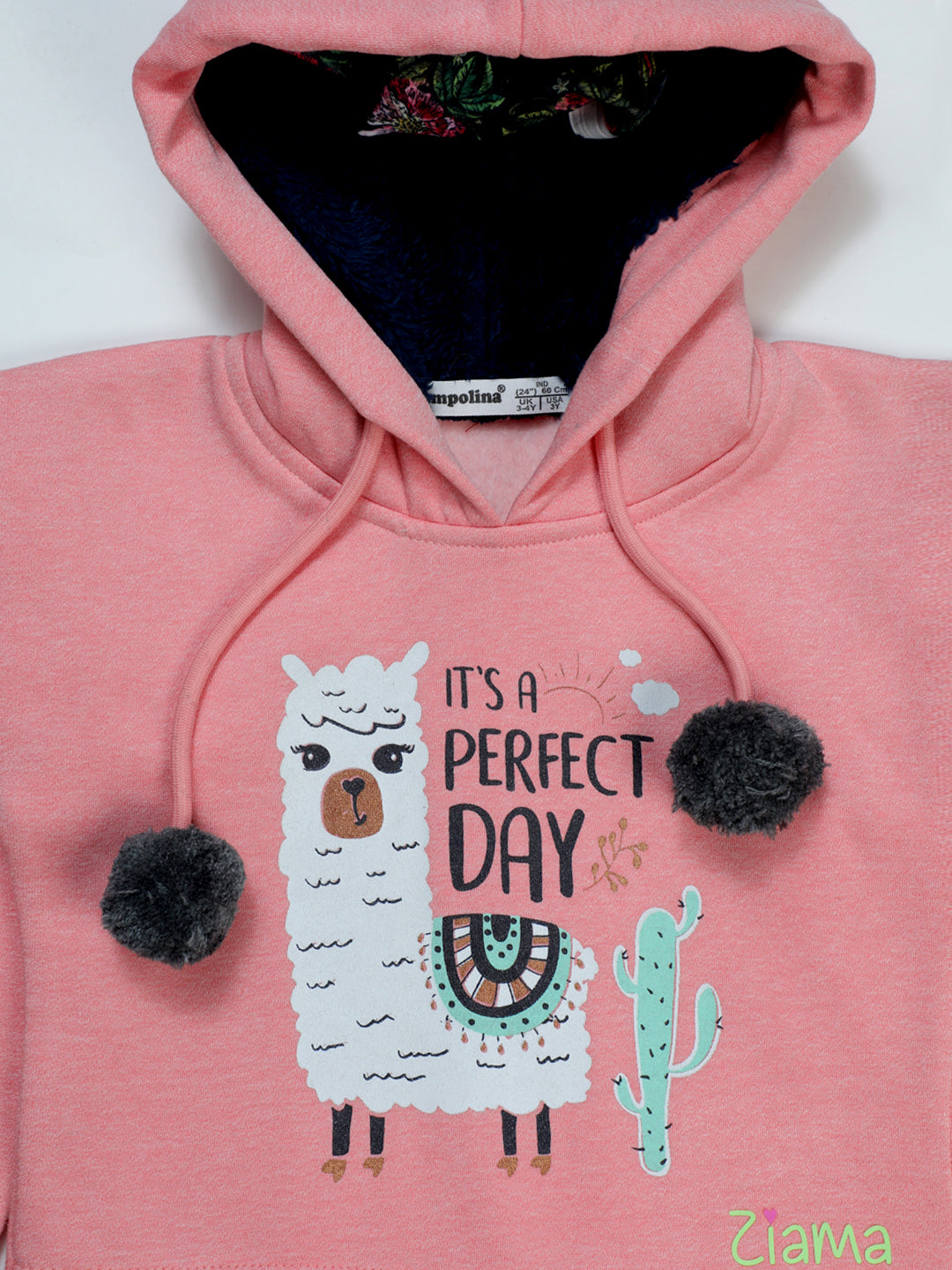 Pampolina Pink ITA Sweatshirt - Llama Graphic for Kids, "It's a Perfect Day