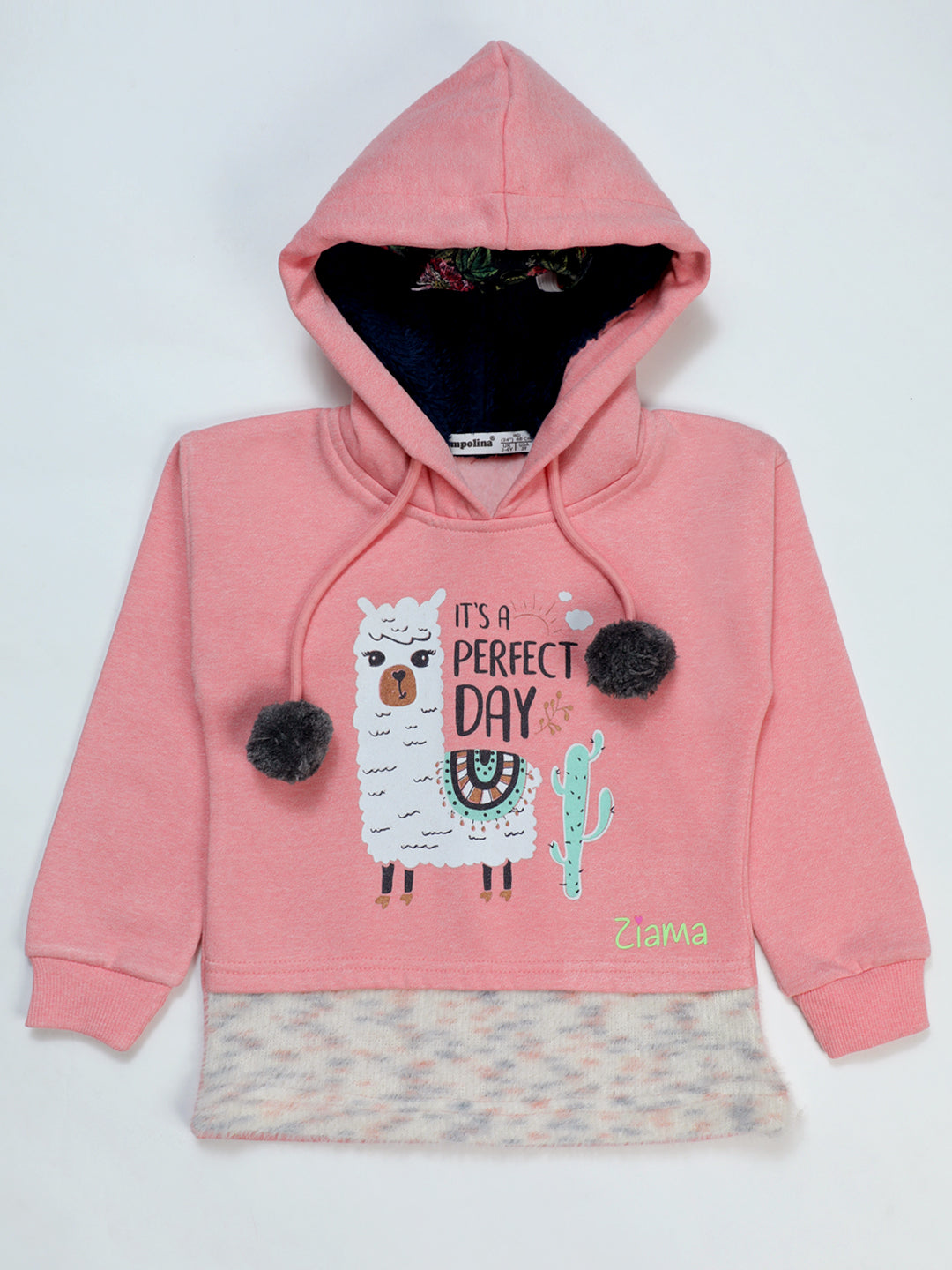 Pampolina Pink ITA Sweatshirt - Llama Graphic for Kids, "It's a Perfect Day