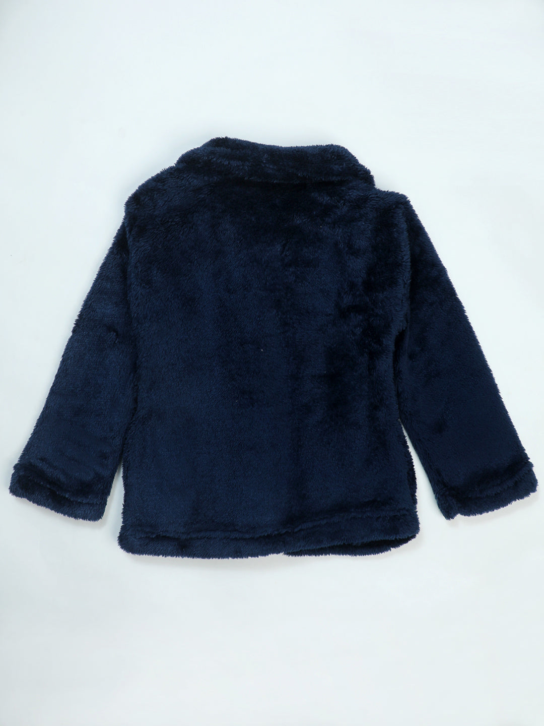 Pampolina Kids' Navy Blue Fuzzy Jacket - Soft & Cozy Winter Wear