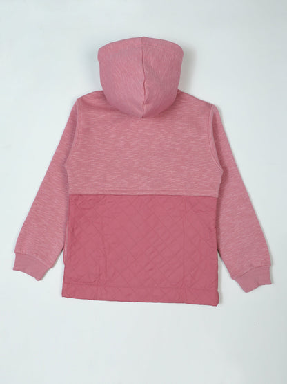 Pampolina Pink Hooded Zip-Up Jacket with Quilted Detail