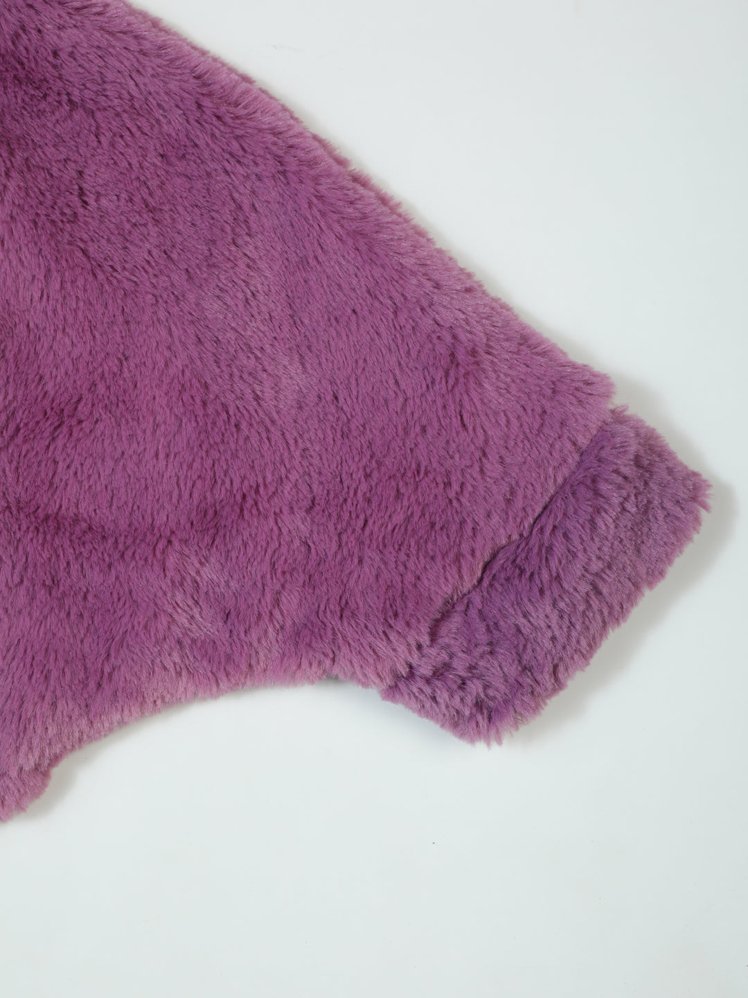 Pampolina Purple Faux Fur Cape with Zipper Closure and Bow Detail