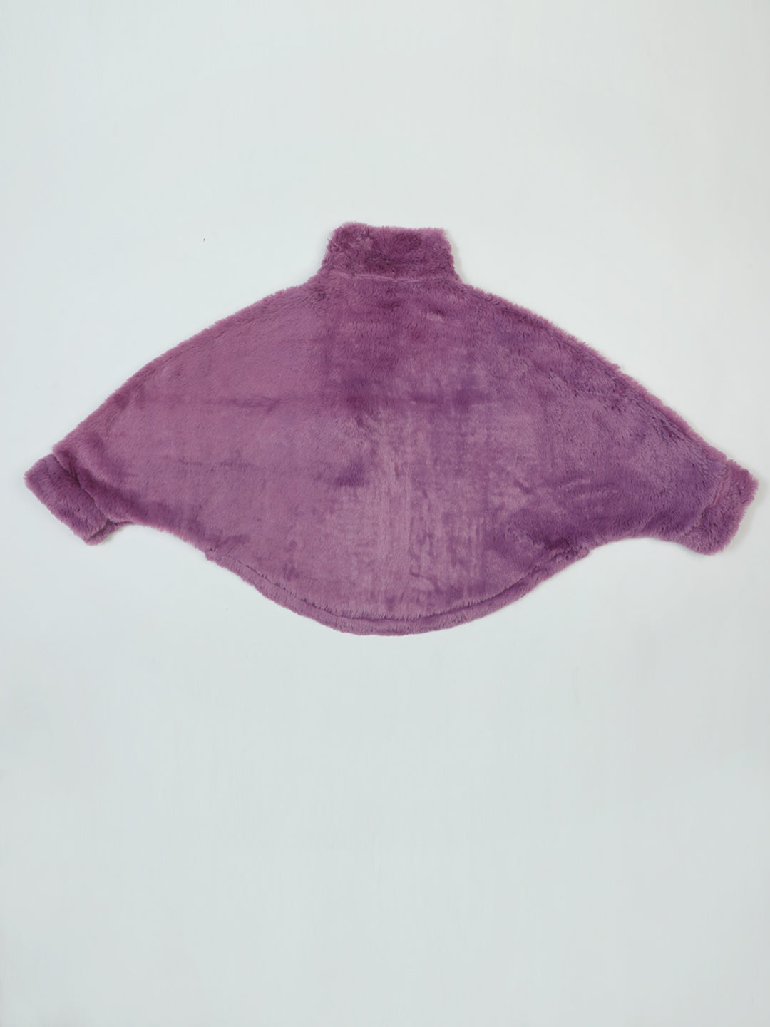 Pampolina Purple Faux Fur Cape with Zipper Closure and Bow Detail