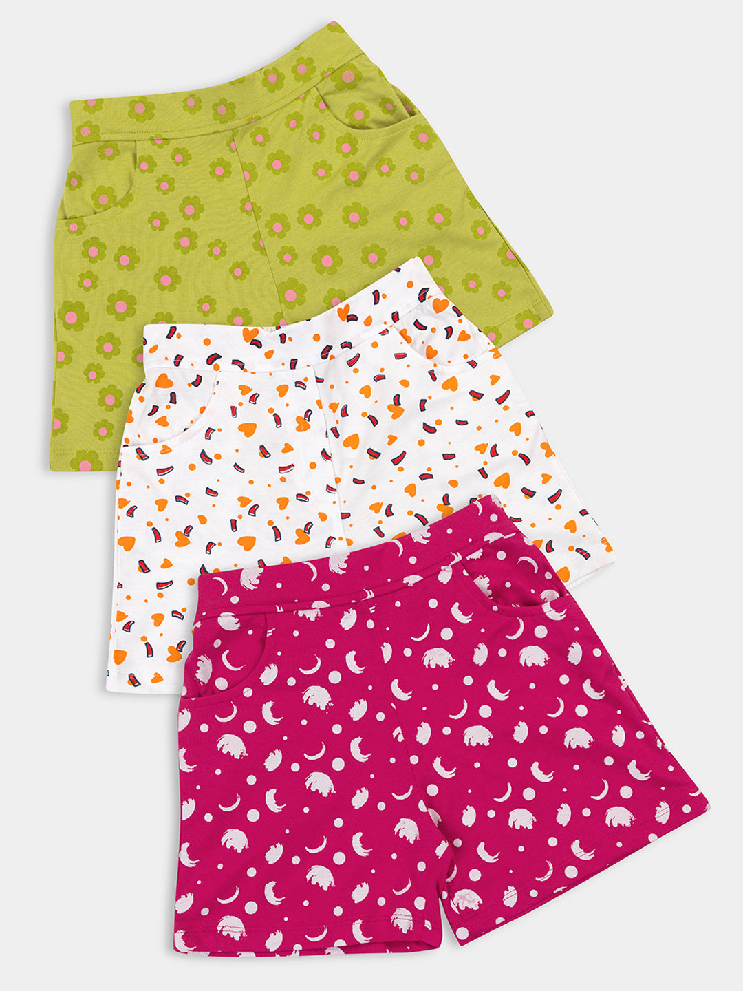 Sweet Summer Set: 3-Piece Combo of Girls' Printed Shorts