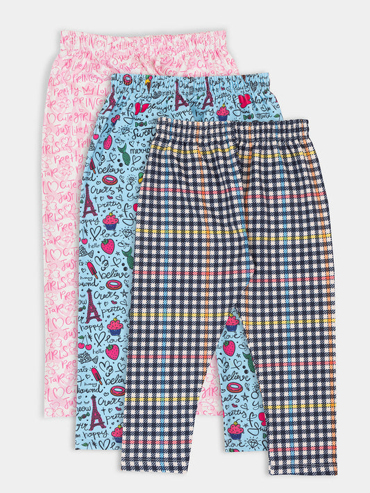 Stylish Blossoms: 3-Pack Printed Capris for Girls