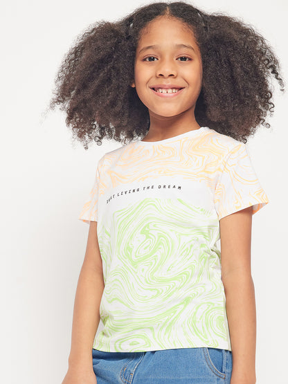Pampolina Gilrs Allover Printed Top - Green