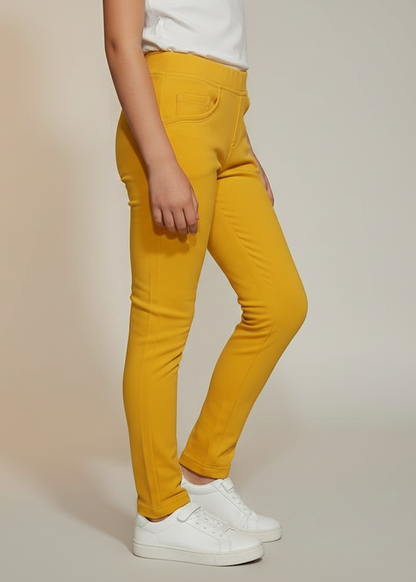 Everyday Comfort Slim-Fit Ankle Pants – Mustard Yellow