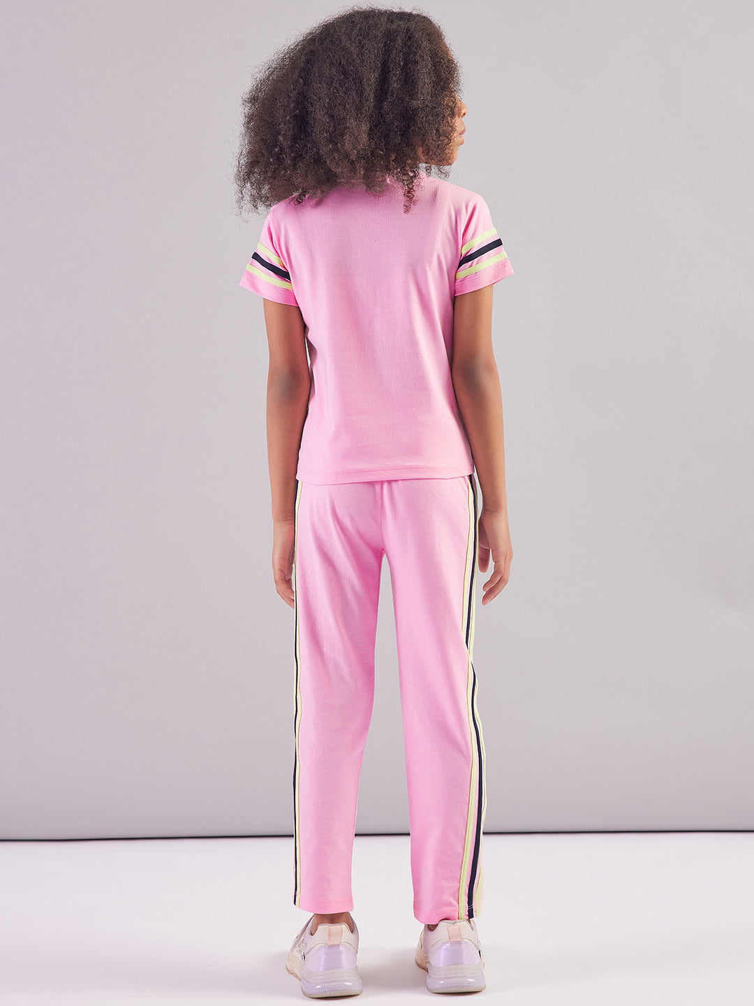 Pampolina Girls Printed Co-Ord Sets-Pink