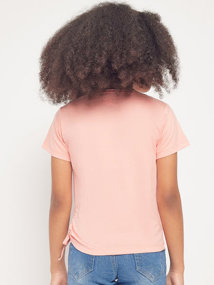 Pampolina Girls Always Stay Printed Top-Peach