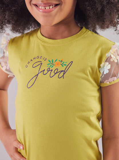 Pampolina Girls Half Sleeve Printed Top- Liril