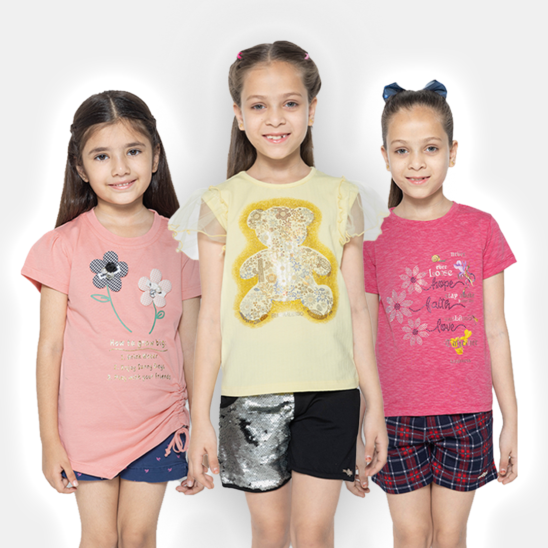 "Bundle of Joy: Girls' 3-Pack Printed Tops"