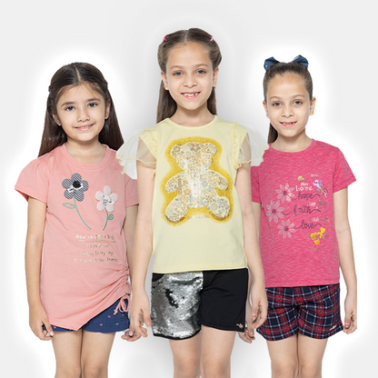 "Bundle of Joy: Girls' 3-Pack Printed Tops"