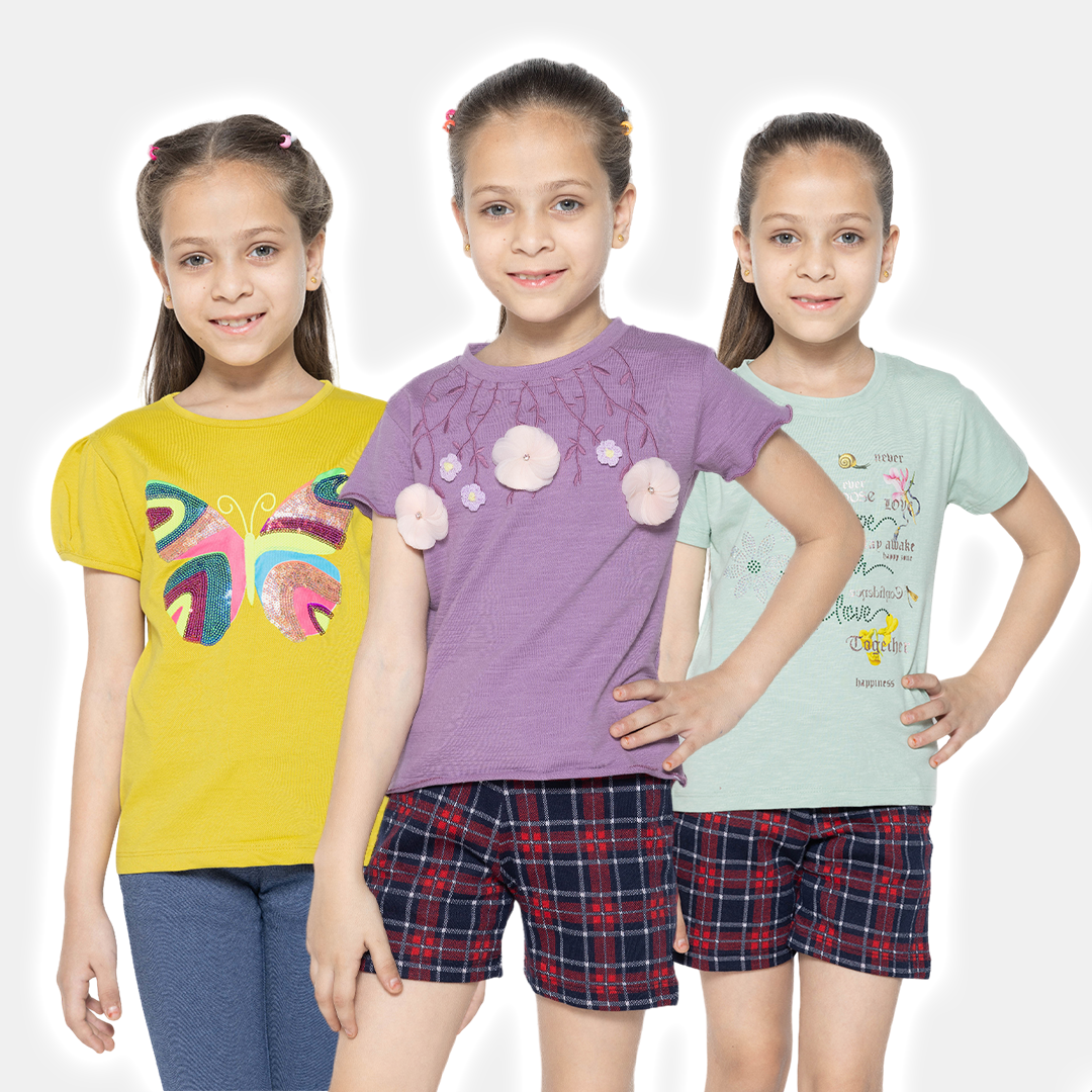 "Bundle of Joy: Girls' 3-Pack Printed Tops"