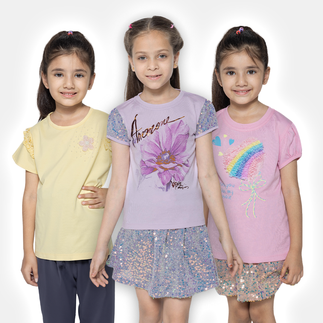 "Bundle of Joy: Girls' 3-Pack Printed Tops"