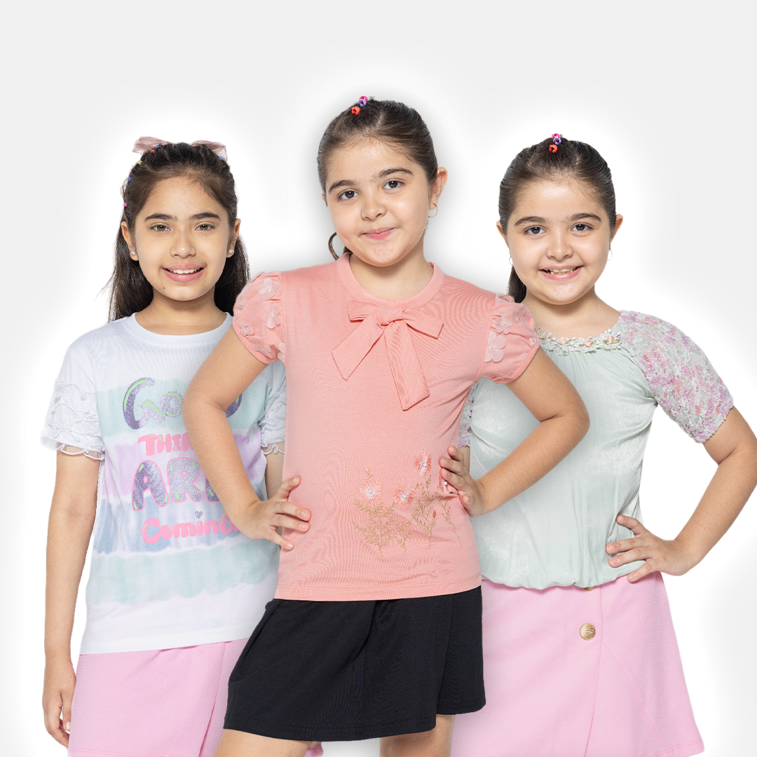 "Bundle of Joy: Girls' 3-Pack Printed Tops"