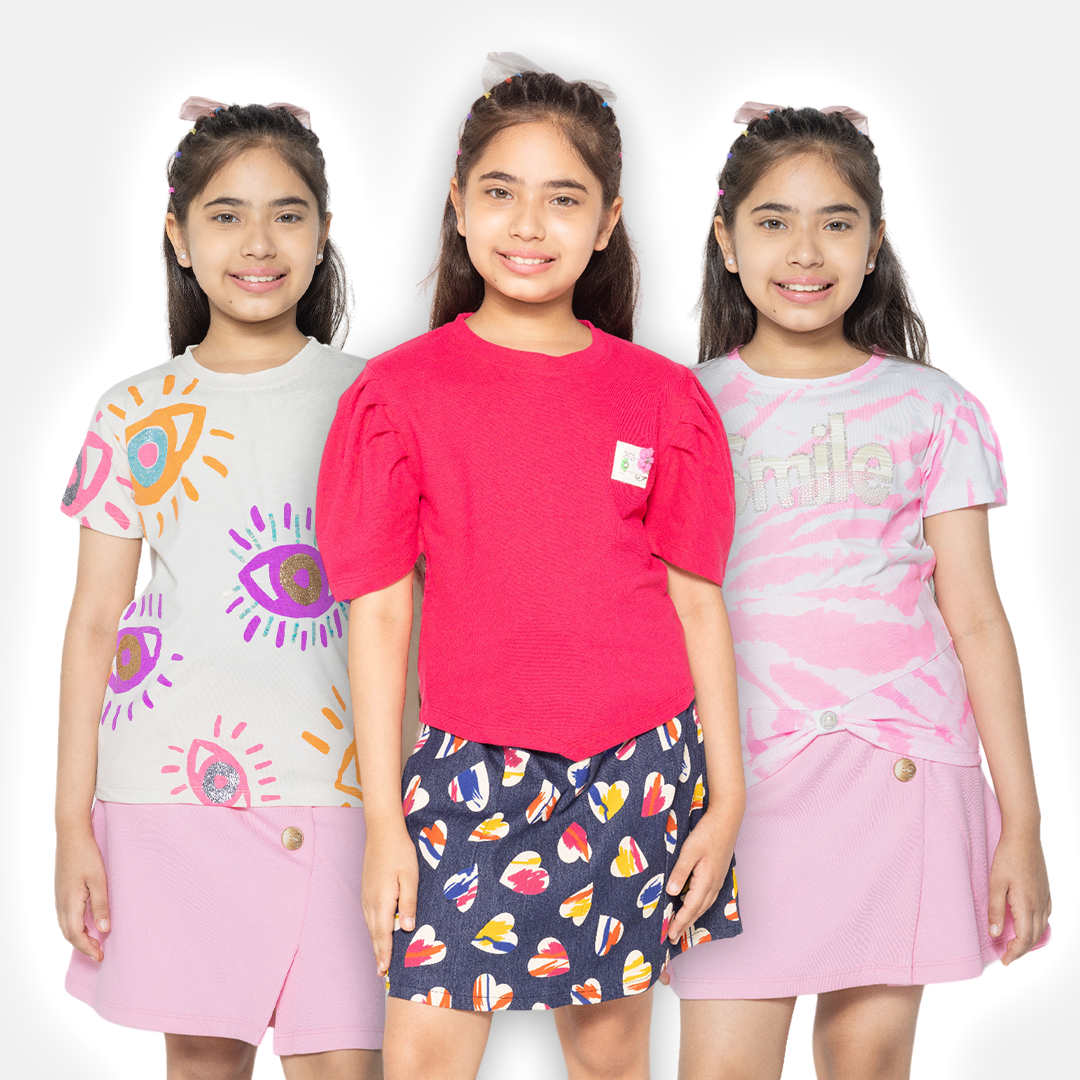 "Bundle of Joy: Girls' 3-Pack Printed Tops"