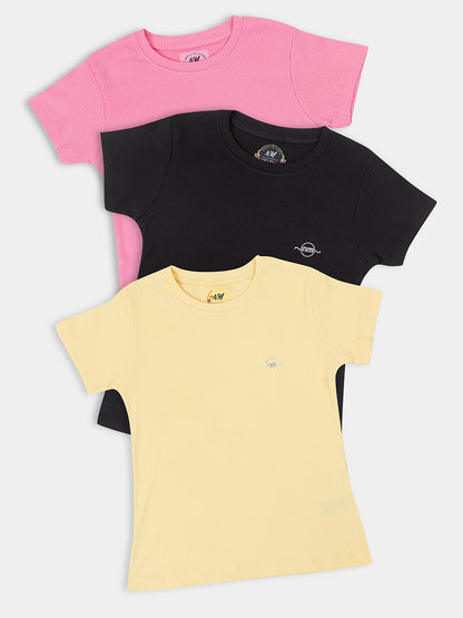 Fashionable Stretchable Tops Pack of 3 for Girls