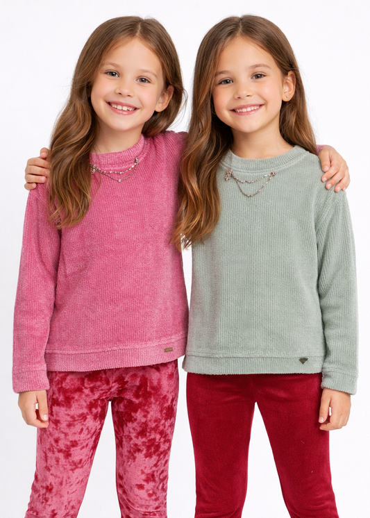 Girls' Cozy Waffle Knit Top