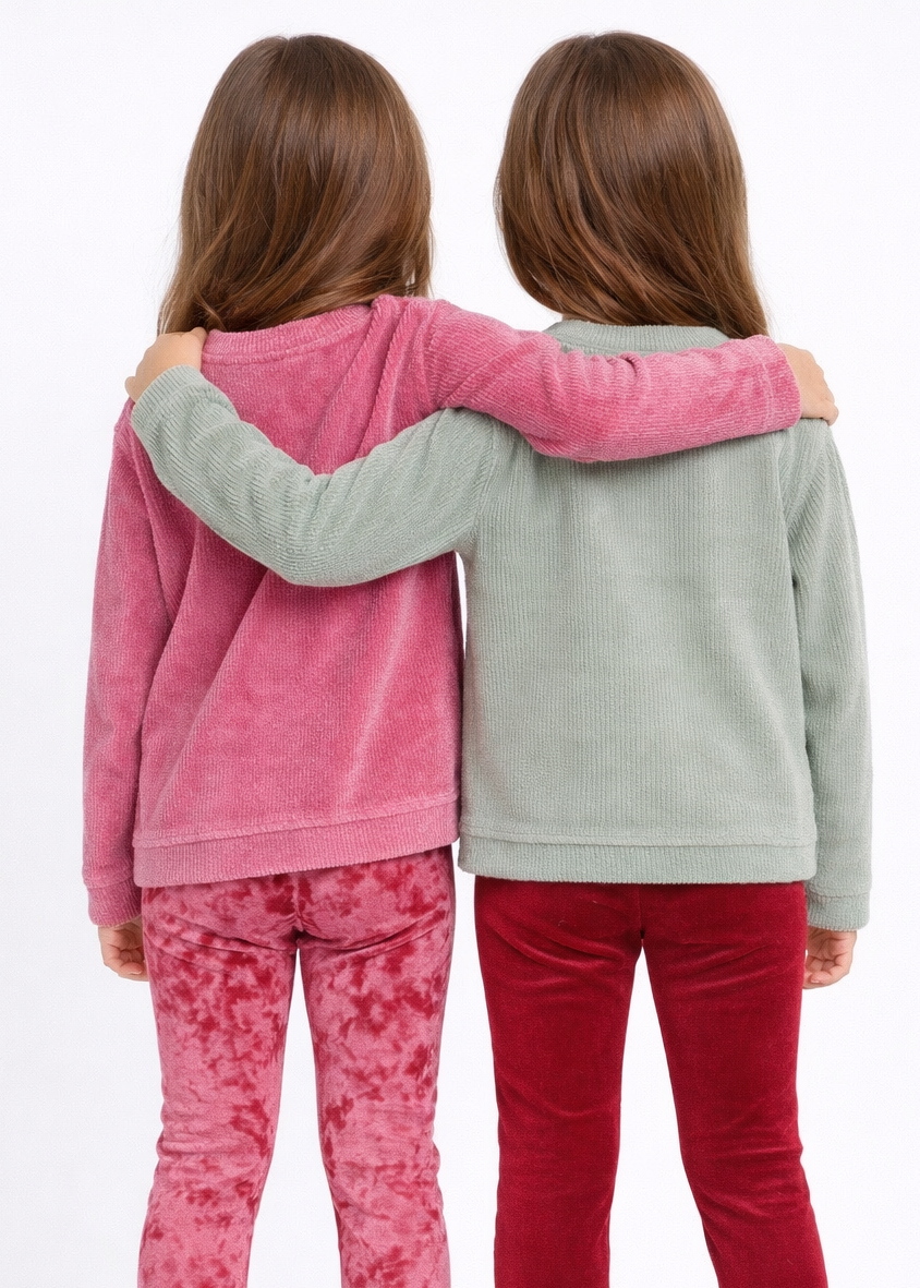 Girls' Cozy Waffle Knit Top