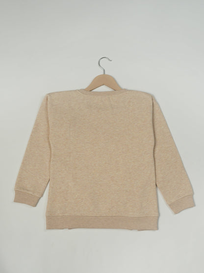 Pampolina Beige "WILD" Sweatshirt with Floral and Animal Print Design
