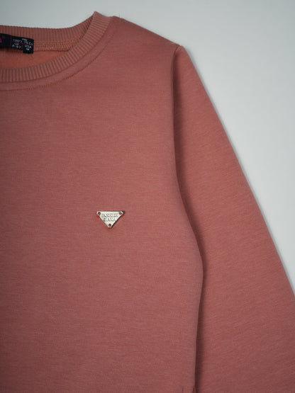 Pampolina Dusty Rose Sweatshirt with Small Logo Detail