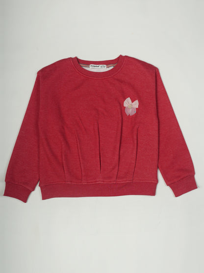 Pampolina Red Sweatshirt with Bow Embellishment