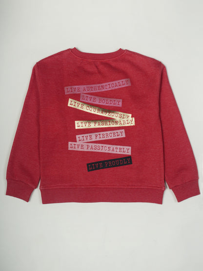 Pampolina Red Sweatshirt with Bow Embellishment