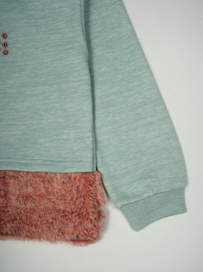 Pampolina Mint Hooded Sweatshirt with "I Now Walk Into The Wild" Design