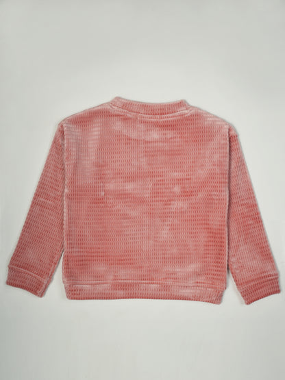 Pampolina Pink Waffle Sweatshirt with "Fun Time" Design