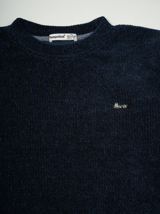 Pampolina Navy Glitter Sweatshirt with Unique "Love" Design