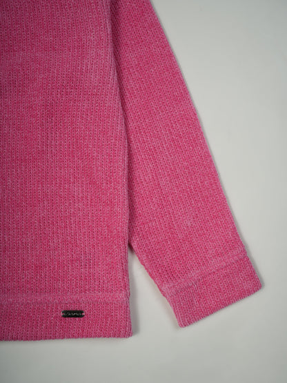 Pampolina Pink Ribbed Sweatshirt with Unique Chain Design
