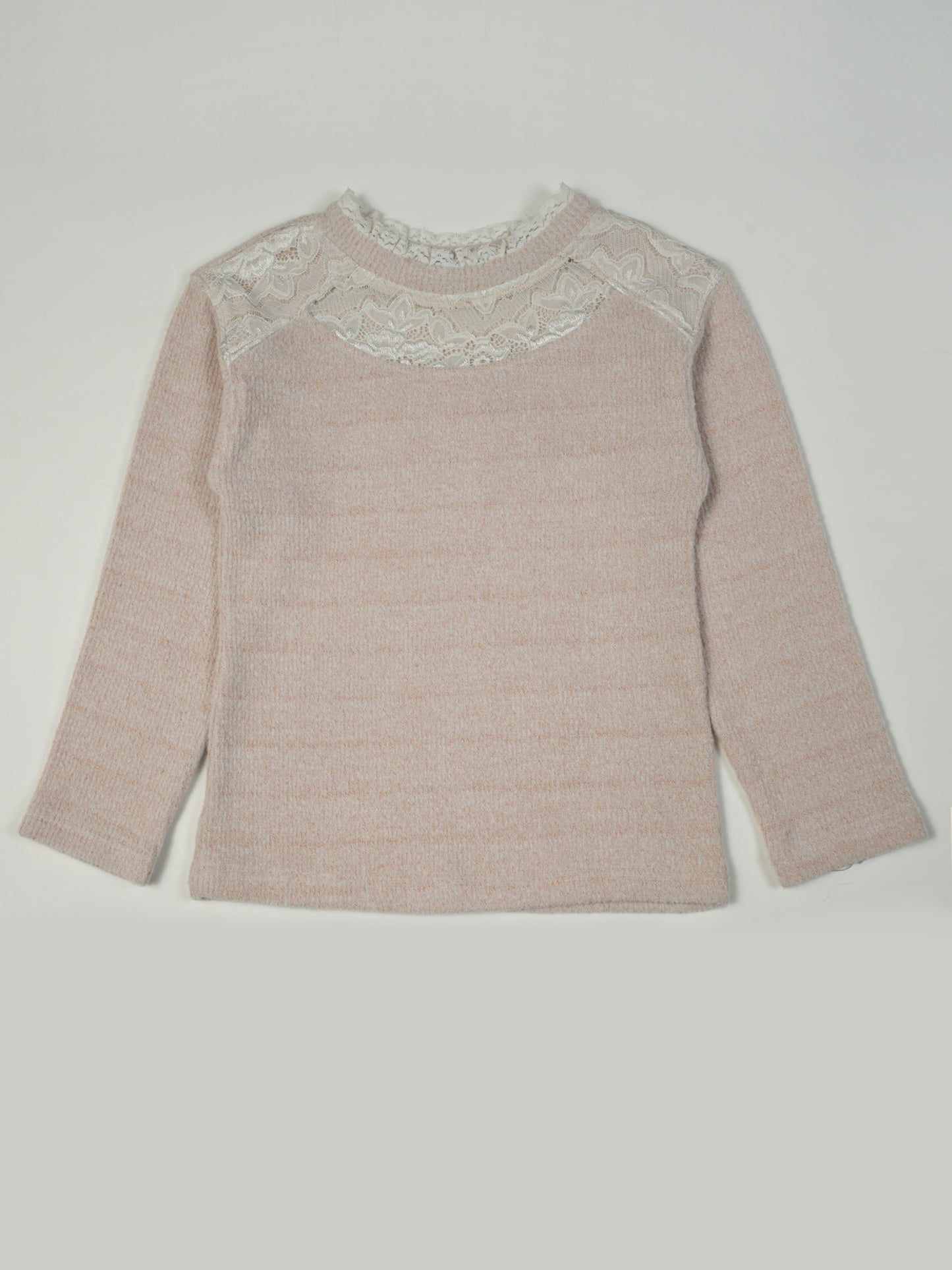 Pampolina Girls' Pink Ribbed Top with Unique Design