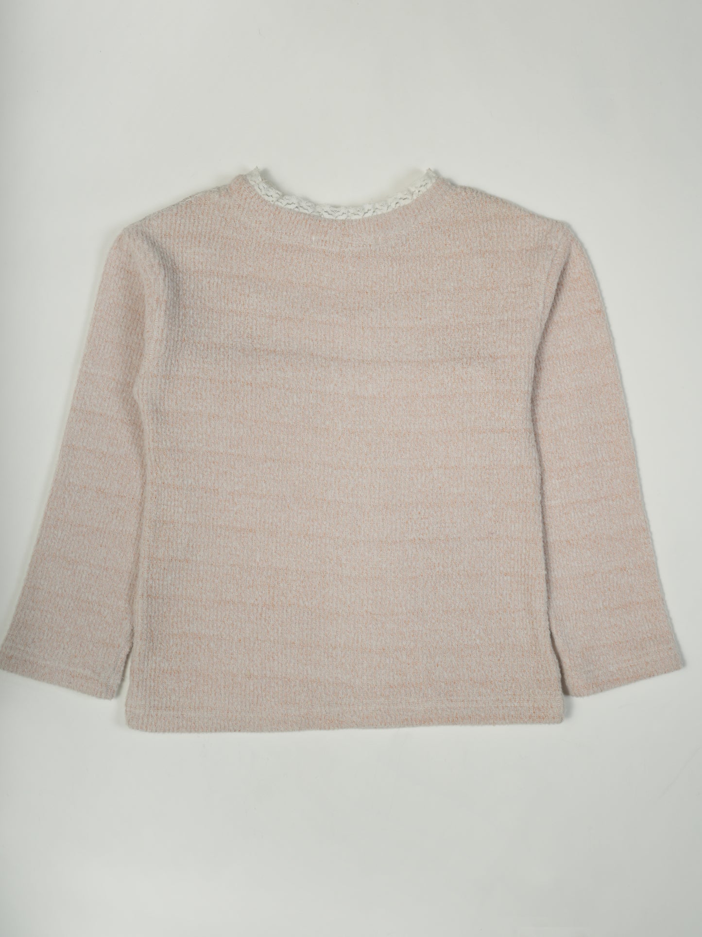 Pampolina Girls' Pink Ribbed Top with Unique Design