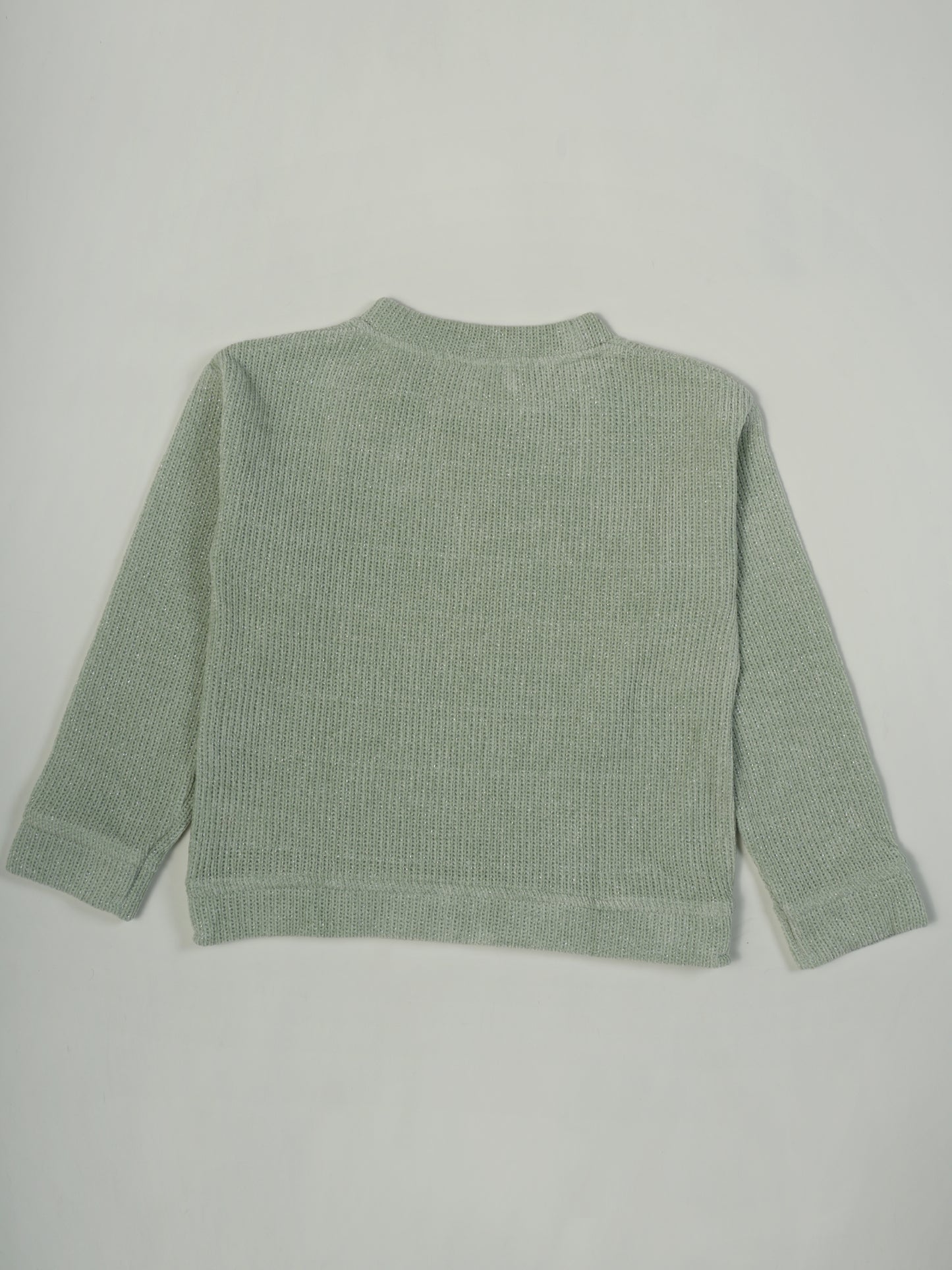 Pampolina C.Green Ribbed Wool Top with Unique Chain Design