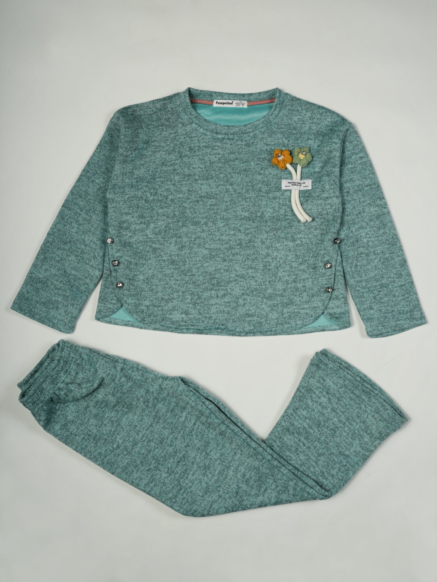 Pampolina Girls' Teal Cozy Code Set with Unique Design