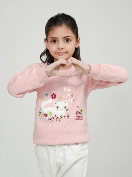 Pampolina's Playful 'Hide and Seek' Cat Sweatshirt: Whimsical Comfort for Little Dreamers