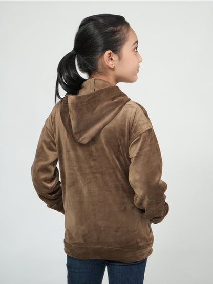 Pampolina Fawn Velour Zip-Up Hoodie