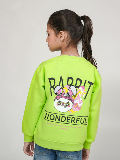 Pampolina Neon Green "Wonderful" Bunny Sweatshirt