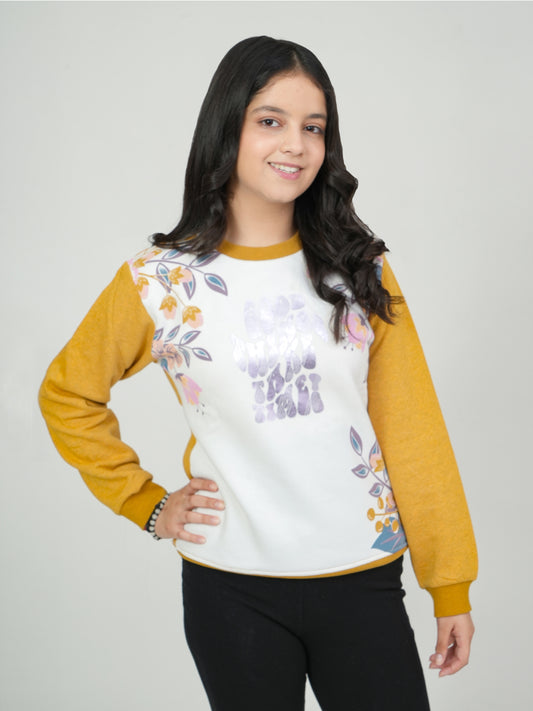 Pampolina Floral & Mustard Colorblock Sweatshirt