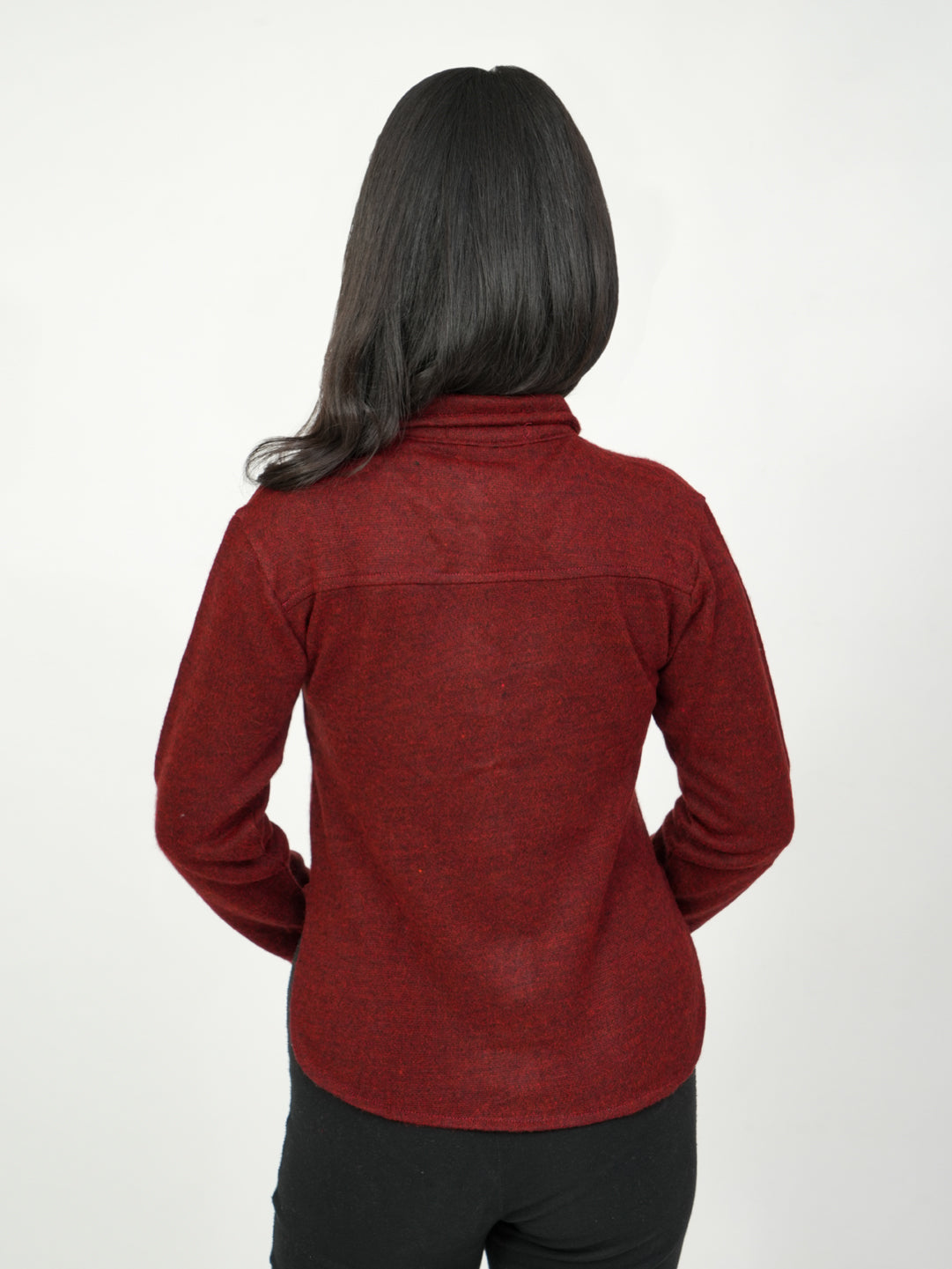 Pampolina Burgundy Knit Button-Down Top