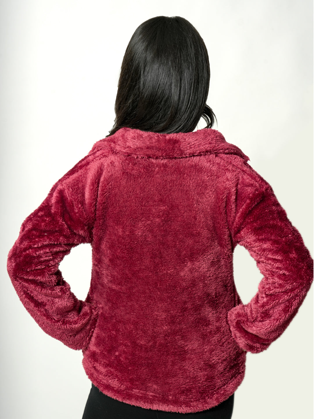 Pampolina Burgundy Faux Fur Jacket