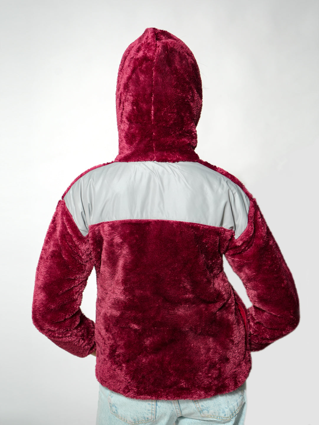 Pampolina Burgundy Fuzzy Zip-Up Jacket