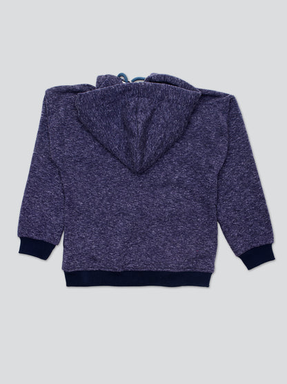 Pampolina Girls Printed Full Sleeve Hoddie Sweatshirt-Denim Blue