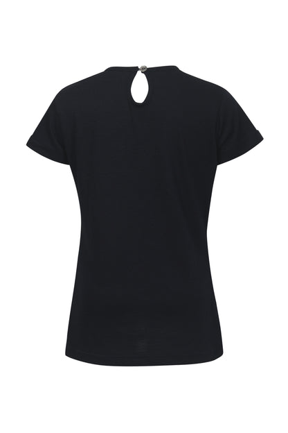 Pampolina Girls Solid Stretchable Top- Navy