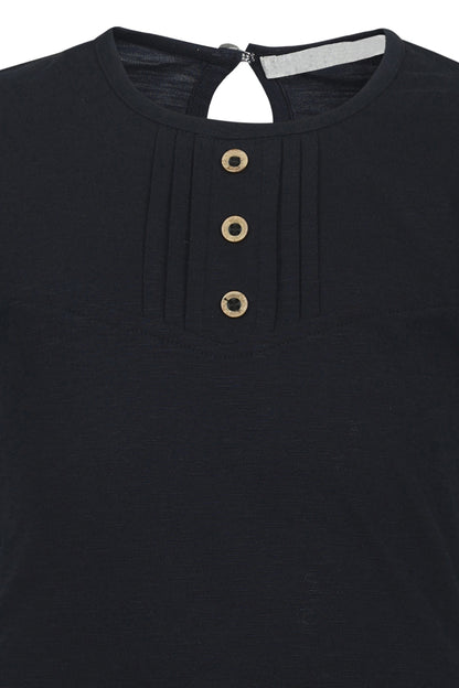 Pampolina Girls Solid Stretchable Top- Navy